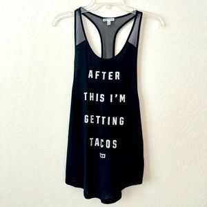 PINK by Victorias Secret Black Graphic Muscle Tank Medium